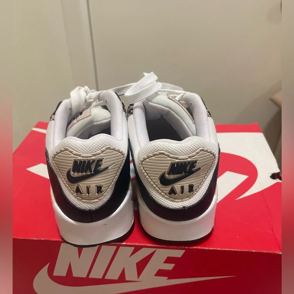 Nike White and Leopard Print Air Max Sneakers - Picture 3 of 5